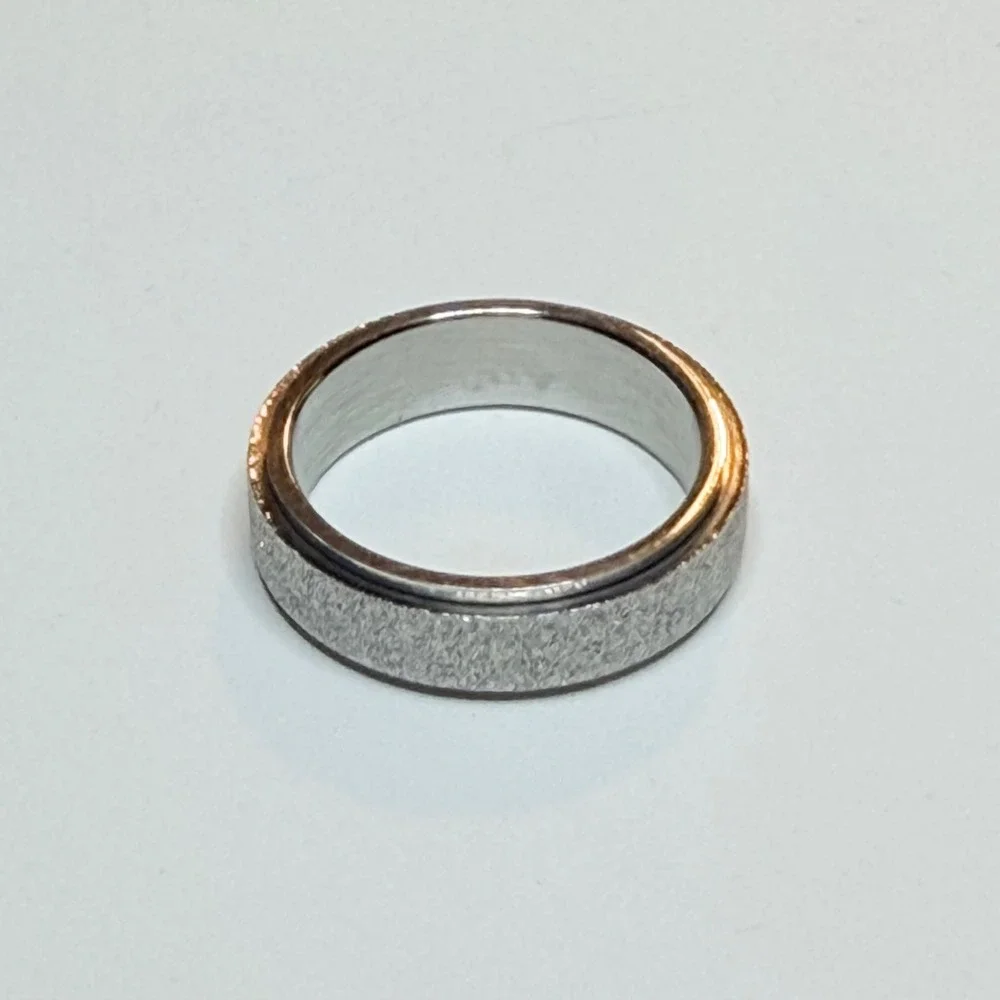 Silver‎ Tone Glitter Textured Fidget Spinner Ring Anxiety Stress Relief Band